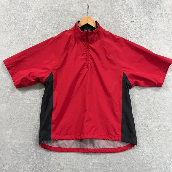 Nike Golf Storm Fit Jacket Mens M‎ 1/4 Zip Vented Wind Rain Repellent Red Black